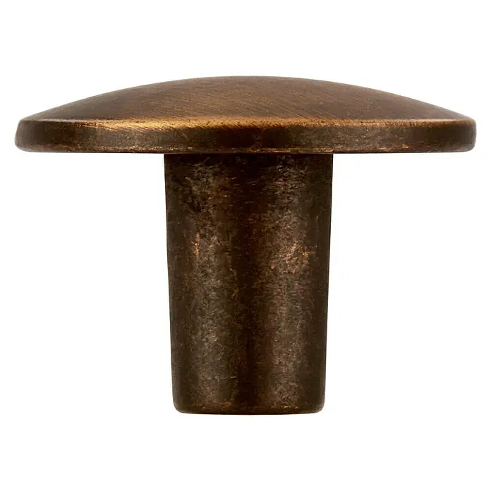 Siro Möbelknopf - Typ Möbelgriff: Knopf, Sonstige, Sonstige, Goldgelb, Durchmesser: 30 mm - Nahaufnahme eines einzelnen, runden, bronzefarbenen Möbelknopfs.