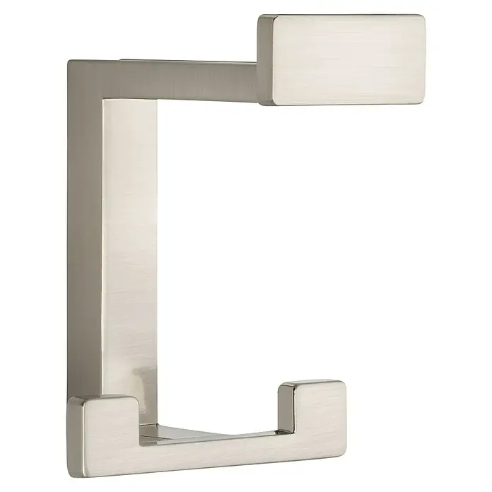 Siro Garderobenhaken 2324/ZN21 - L x B x H: 70 x 92 x 80 mm, Anzahl Haken: 1 Stk., Farbe: Edelstahl - Moderne Wandhaken aus gebürstetem Nickel für Badezimmer oder Küche. Praktisches und stilvolles Design für Handtücher und mehr.