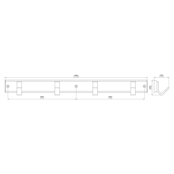 HAKENLEISTE ALU     WEISS 2083-450AL1A4