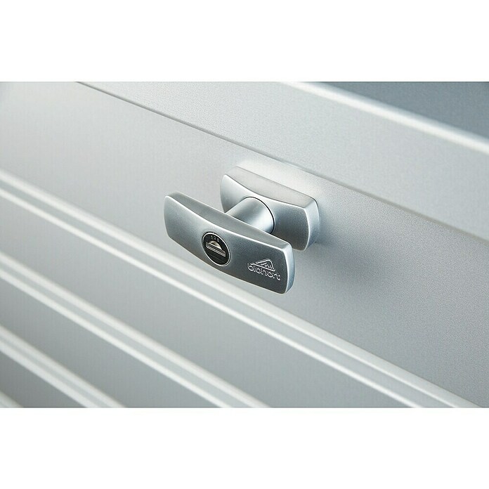 Biohort Garten-Aufbewahrungsbox FreizeitBox 100 (Silber Metallic, 101 x 46 x 61 cm)