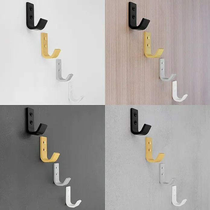 Siro Garderobenhaken - L x B x H: 19 x 54 x 37 mm, Anzahl Haken: 1 Stk., Aluminium - Verschiedenfarbige Wandhaken aus Metall, die ein stilvolles und funktionales Aufhängen von Gegenständen ermöglichen.