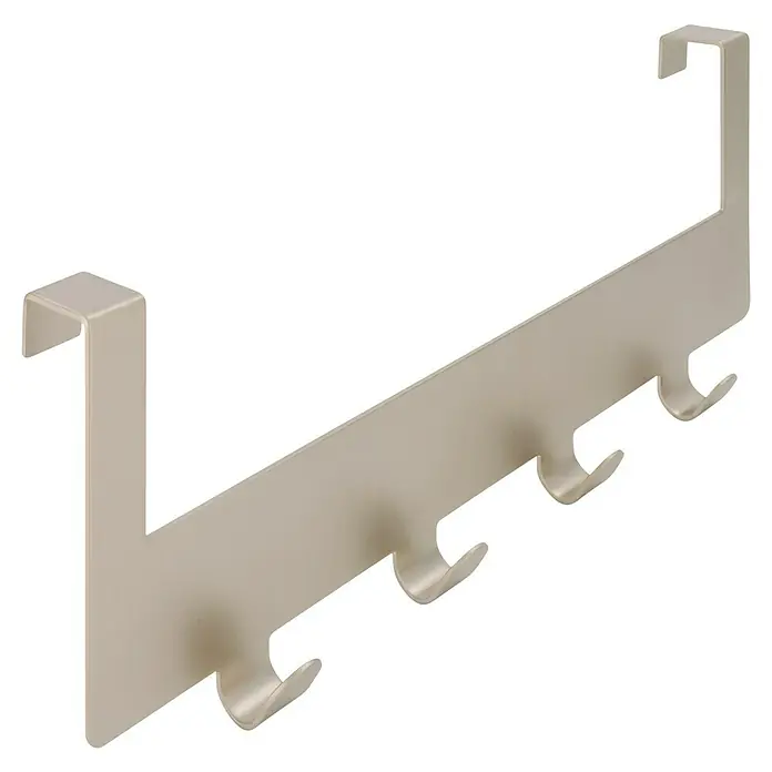 Siro Türgarderobe - L x H: 255 x 100 mm, Vernickelt - Silberner Türhaken mit fünf Haken zur praktischen Aufbewahrung von Jacken und Accessoires im Flur oder Schlafzimmer.