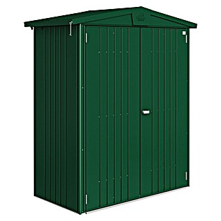 Biohort Europa Gerätehaus Gr. 1 (Außenbreite inkl. Dachüberstand: 172 cm, Außentiefe inkl. Dachüberstand: 84 cm, Stahl, Dunkelgrün)