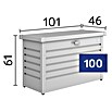 Biohort Garten-Aufbewahrungsbox FreizeitBox 100 (Quarzgrau, 101 x 46 x 61 cm, Stahlblech)