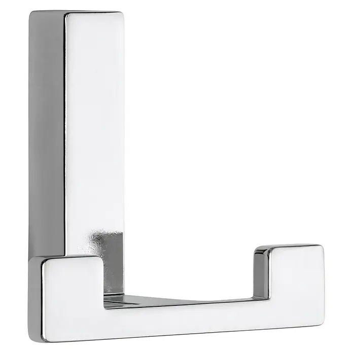 Siro Garderobenhaken - L x B x H: 70 x 61 x 40 mm, Anzahl Haken: 1 Stk., Chrom - Ein moderner, verchromter Wandhaken. Das minimalistische Design und die glänzende Oberfläche machen ihn zu einem stilvollen Badaccessoire.