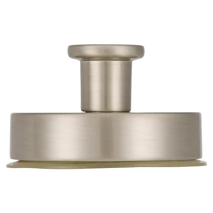 Siro Garderobenhaken - L x B x H: 50 x 50 x 30 mm, Anzahl Haken: 1 Stk., Bronze - Nahaufnahme eines einzelnen, gebürsteten Nickel-Wandhakens mit zylindrischer Basis und Knopfhaken, ideal für Bad oder Flur.