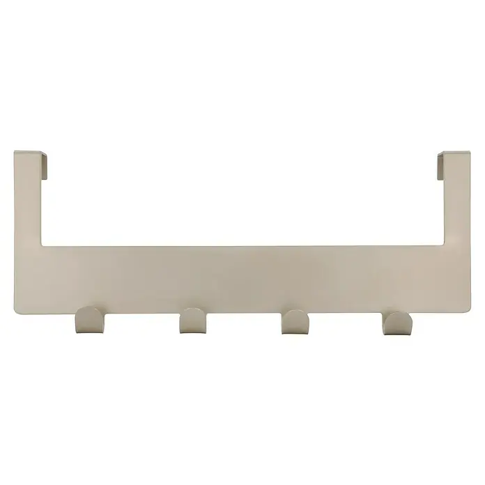 Siro Türgarderobe - L x H: 255 x 100 mm, Vernickelt - Die elegante Türgarderobe in Beige bietet praktischen Stauraum für Jacken und Mäntel. Eine stilvolle Ergänzung für jeden Flur.
