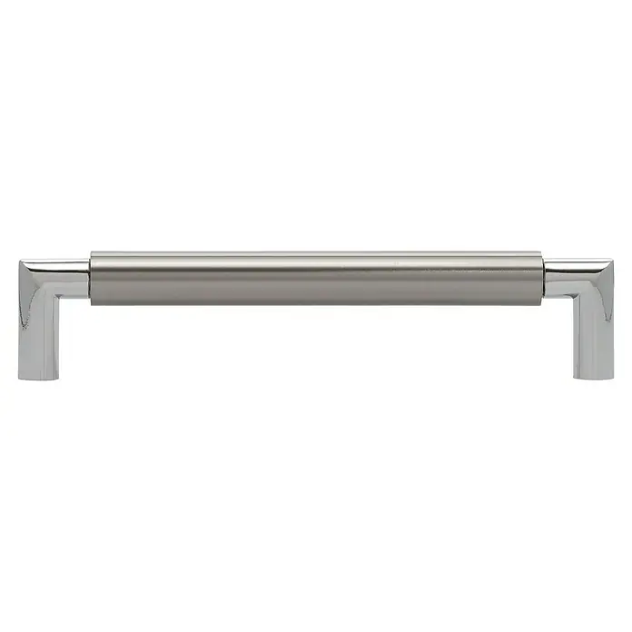 Siro Möbelgriff - Typ Möbelgriff: Bügel, Sonstige, Sonstige, Silber, Länge: 172 mm - Detailaufnahme eines silbernen Handtuchhalters. Das elegante Design mit klaren Linien verleiht jedem Badezimmer einen Hauch von Stil.