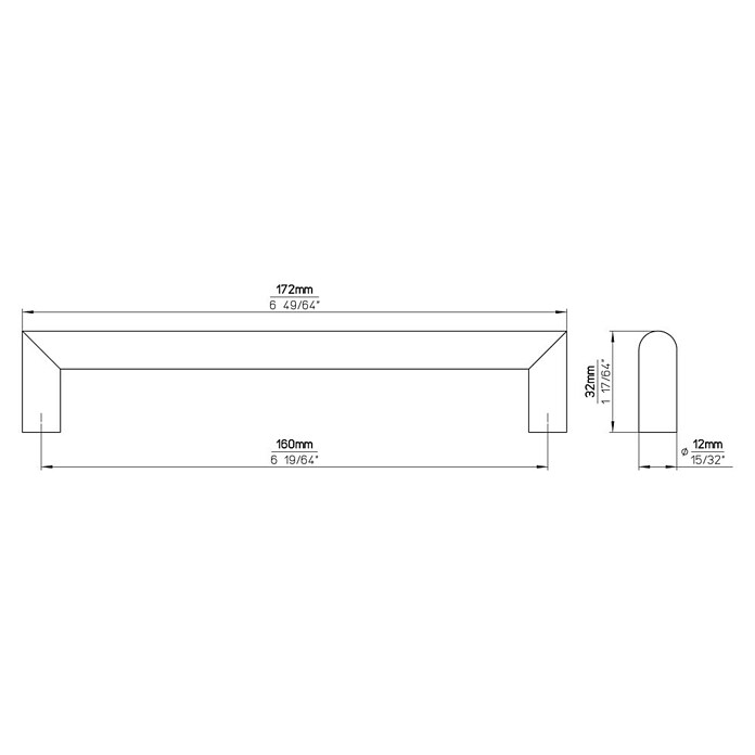 Siro Möbelgriff (Typ Möbelgriff: Bügel, Sonstige, Sonstige, Länge: 172 mm) | BAUHAUS