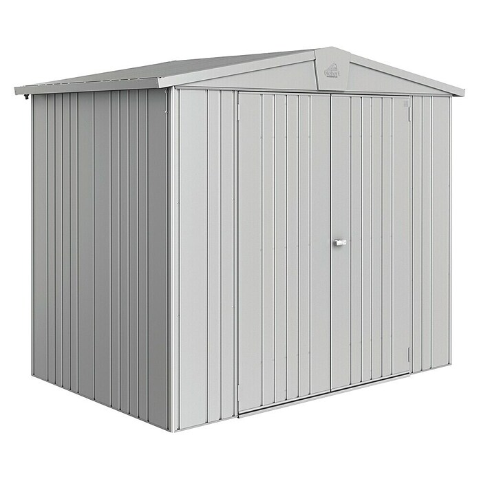 Biohort Gerätehaus Europa (Silber Metallic, 1,56 x 2,44 x 2,03 m, Stahlblech)