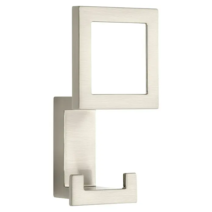 Siro Garderobenhaken 2434/ZN21 - L x B x H: 52 x 101 x 43 mm - Moderne WC-Rollenhalterung aus gebürstetem Nickel mit quadratischem Design, ideal für stilvolle Badezimmer.