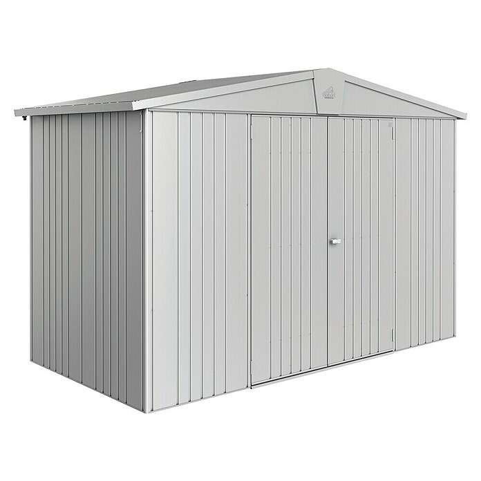 Biohort Gerätehaus Europa (Silber Metallic, 1,56 x 3,16 x 2,09 m, Stahlblech)