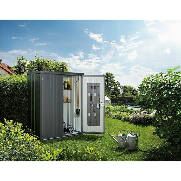 Biohort Geräteschrank (Dunkelgrau Metallic, 0,83 x 1,55 x 1,83 m)