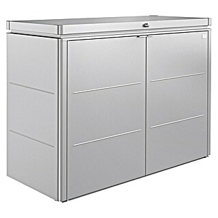 Biohort HighBoard Garten-Aufbewahrungsbox HighBoard 160 (L x B x H: 1,6 x 0,7 x 1,18 m, Silber Metallic, Stahl)