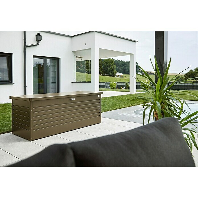 Biohort Garten-Aufbewahrungsbox FreizeitBox 180 (Bronze-Metallic, 181 x 79 x 71 cm, Stahlblech)
