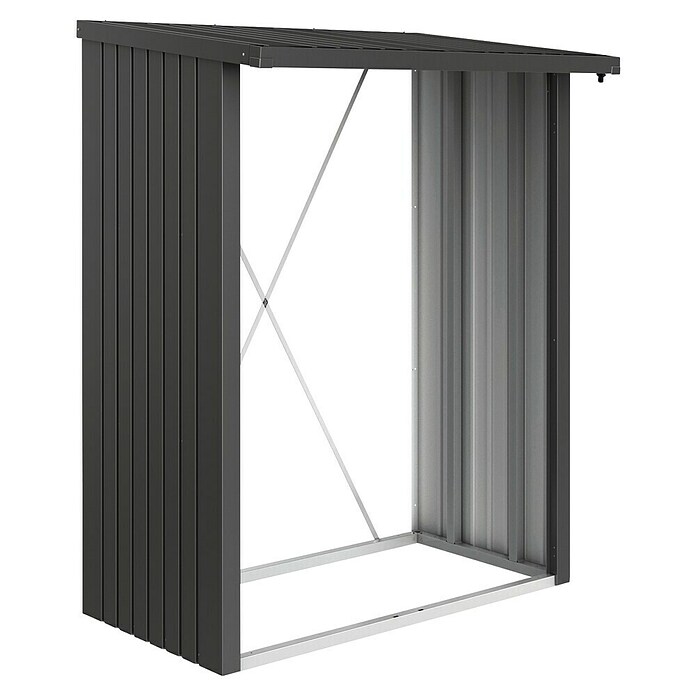 Biohort Kaminholzregal WoodStock (Dunkelgrau Metallic, 1,02 x 1,57 x 1,99 m, Stahlblech)