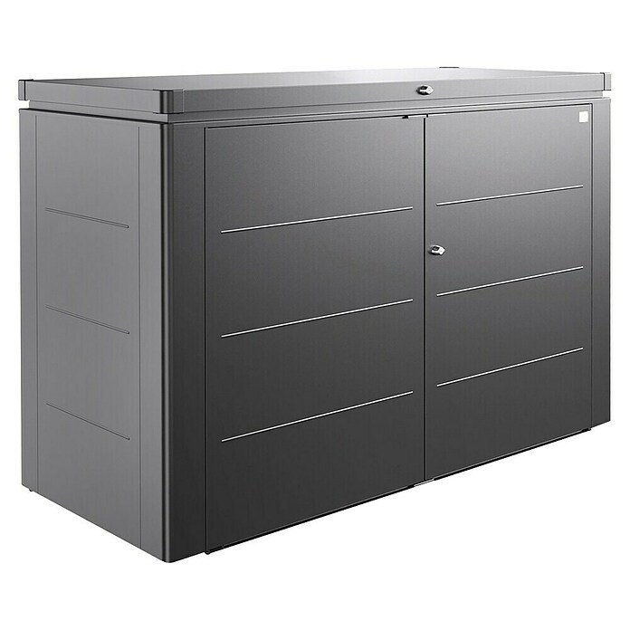Biohort Aufbewahrungsschrank HighBoard (0,84 x 2 x 1,27 m, Dunkelgrau Metallic, Doppelflügeltür)