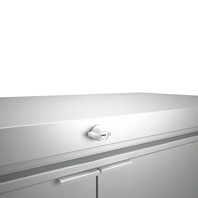Biohort Aufbewahrungsschrank HighBoard (0,84 x 2 x 1,27 m, Silber Metallic, Doppelflügeltür)