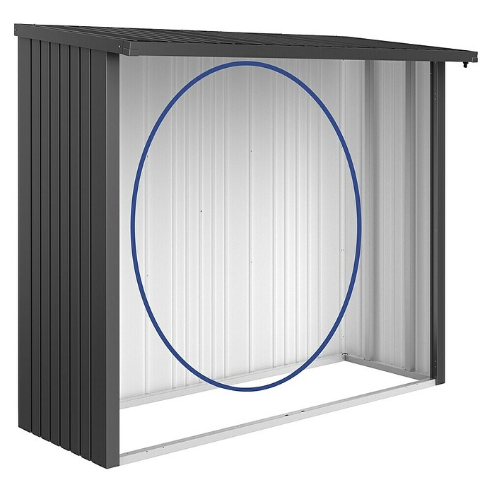 Biohort Rückwand WoodStock 230 (Dunkelgrau Metallic, 2,18 x 1,97 m)