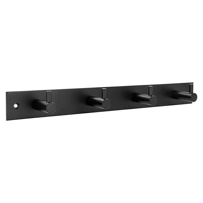 Siro Garderobenleiste 2452-322 (L x B x H: 322 x 38 x 43 mm, Anzahl Haken: 4 Stk., Schwarz) | BAUHAUS
