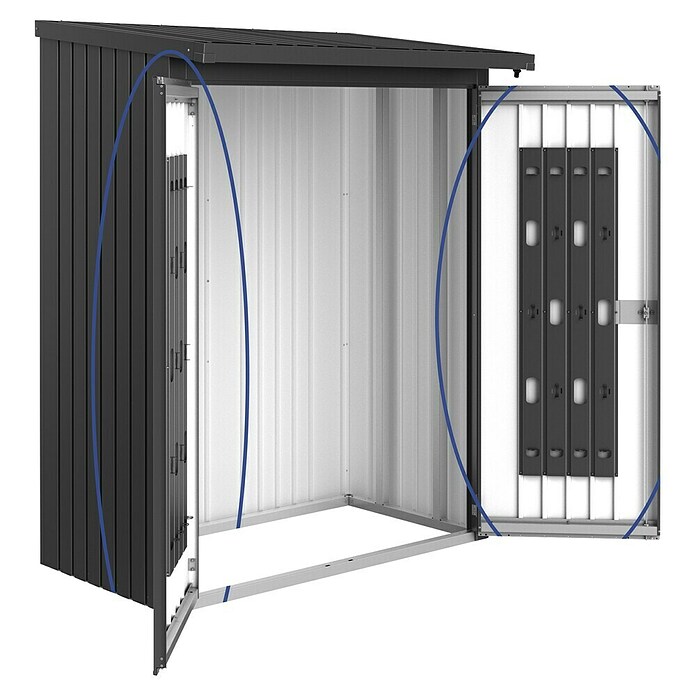 Biohort Türpaket WoodStock (Dunkelgrau Metallic, 102 x 172,5 cm, Passend für: Biohort Kaminholzlager WoodStock 150)