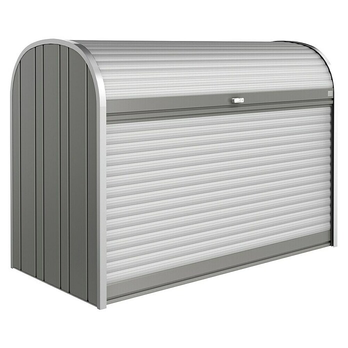 Biohort Garten-Aufbewahrungsbox StoreMax 190 (Quarzgrau, 190 x 97 x 136 cm, Stahlblech)
