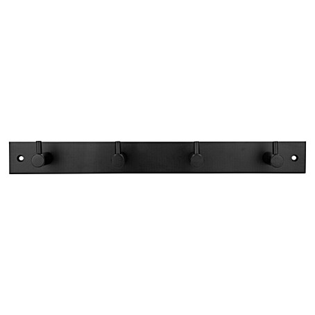 Siro Garderobenleiste 2452-322 (L x B x H: 322 x 38 x 43 mm, Anzahl Haken: 4 Stk., Schwarz)