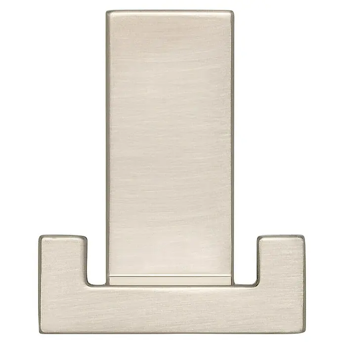 Siro Garderobenhaken 2435/ZN21 - L x B x H: 43 x 52 x 31 mm, Anzahl Haken: 2 Stk. - Moderner Handtuchhaken in gebürstetem Nickel. Ideal für Badezimmer und Küche zur Aufbewahrung von Handtüchern oder anderen Utensilien.