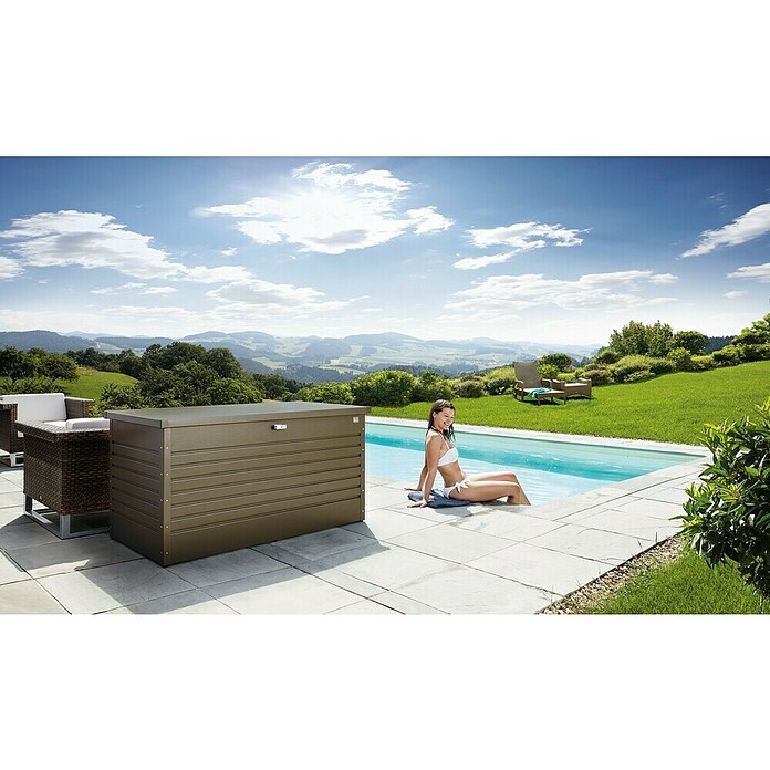 Biohort Garten-Aufbewahrungsbox FreizeitBox 160 (Bronze-Metallic, 160 x 79 x 83 cm, Stahlblech)