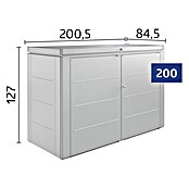 Biohort Aufbewahrungsschrank HighBoard (0,84 x 2 x 1,27 m, Silber Metallic, Doppelflügeltür)