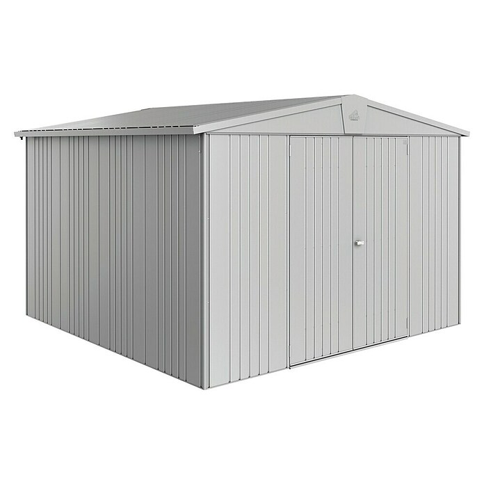 Biohort Gerätehaus Europa (Silber Metallic, 3 x 3,16 x 2,09 m, Stahlblech)