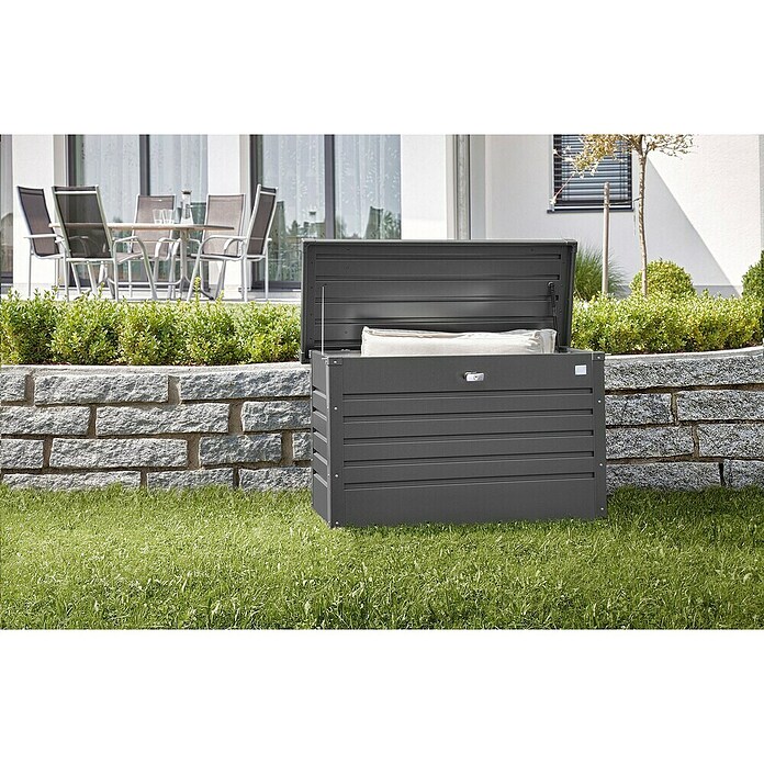 Biohort Garten-Aufbewahrungsbox FreizeitBox 100 (Dunkelgrau Metallic, 101 x 46 x 61 cm)