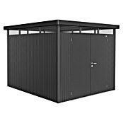 Biohort Gerätehaus HighLine (Dunkelgrau Metallic, 3,15 x 2,75 x 2,22 m, Doppelflügeltür)