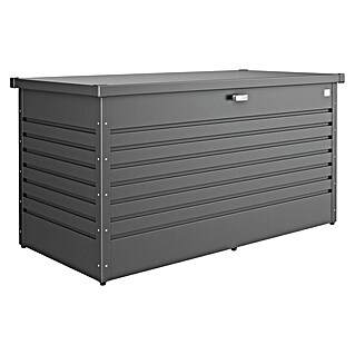 Biohort FreizeitBox Gartenbox 160 (L x B x H: 160 x 79 x 83 cm, Dunkelgrau Metallic, Stahl)