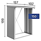 Biohort Kaminholzregal WoodStock (Dunkelgrau Metallic, 1,02 x 1,57 x 1,99 m, Stahlblech)