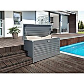 Biohort Garten-Aufbewahrungsbox FreizeitBox 130 (Quarzgrau, 134 x 62 x 71 cm, Stahlblech)