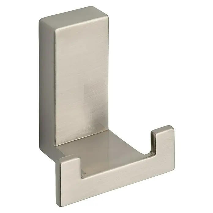 Siro Garderobenhaken 2435/ZN21 - L x B x H: 43 x 52 x 31 mm, Anzahl Haken: 2 Stk. - Dieser Einzelhaken in gebürstetem Nickel ist ideal für Badezimmer oder Küche, um Handtücher oder Jacken stilvoll aufzuhängen.