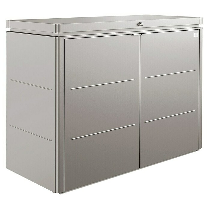 Biohort Garten-Aufbewahrungsbox Highboard 160 (Quarzgrau Metallic, 160 x 70 x 118 cm, Aluminium)