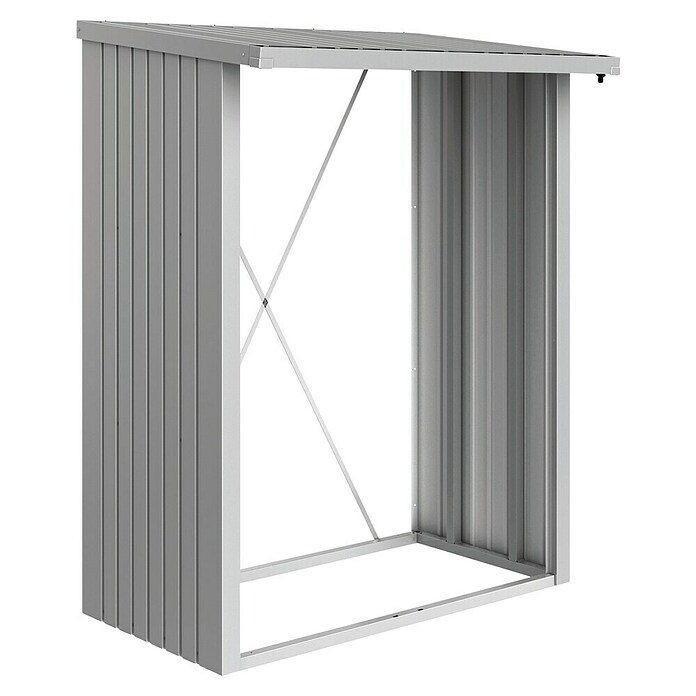 Biohort Kaminholzregal WoodStock (Silber Metallic, 1,02 x 1,57 x 1,99 m, Stahlblech)