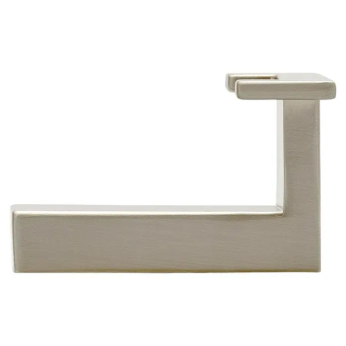Siro Garderobenhaken 2435/ZN21 - L x B x H: 43 x 52 x 31 mm, Anzahl Haken: 2 Stk. - Nahaufnahme eines modernen, gebürsteten Nickel-Toilettenpapierhalters mit klaren Linien und minimalistischem Design.