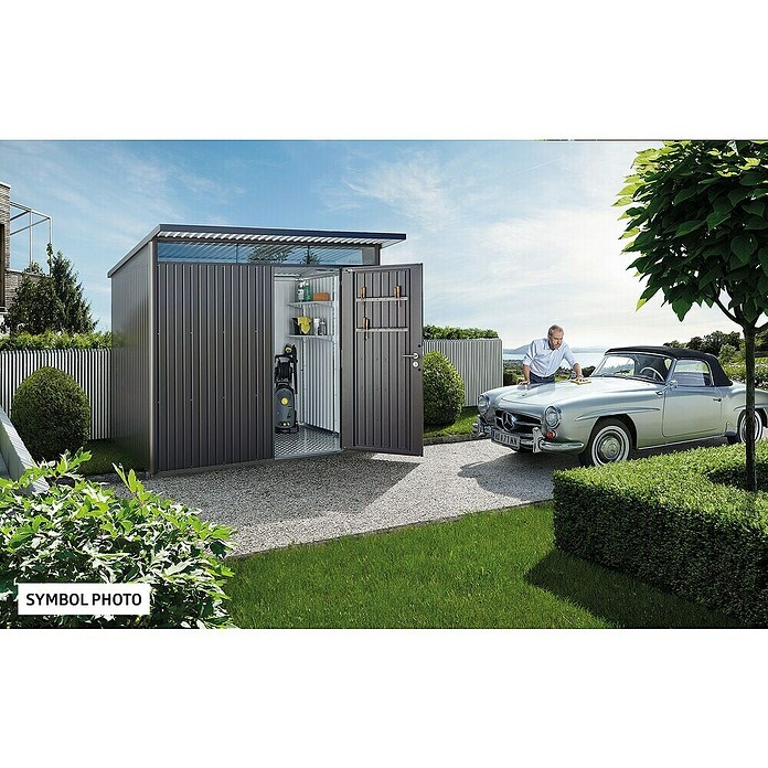 Biohort Gerätehaus (Dunkelgrau Metallic, Einzeltür)