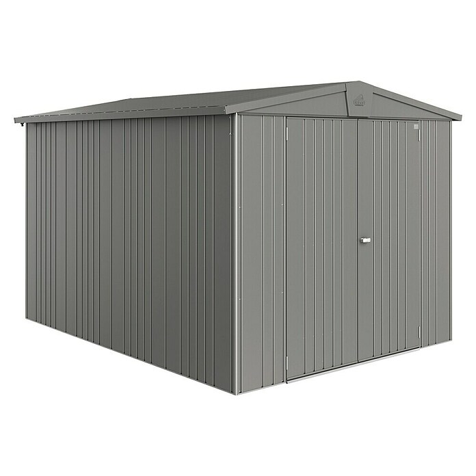 Biohort Gerätehaus Europa (Quarzgrau, 3 x 2,44 x 2,03 m, Stahlblech)