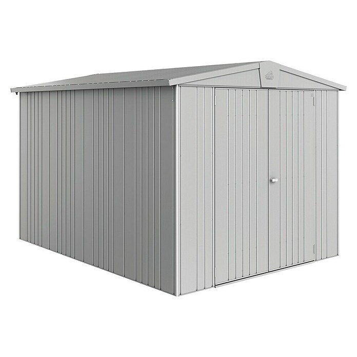 Biohort Gerätehaus Europa (Silber Metallic, 3 x 2,44 x 2,03 m, Stahlblech)