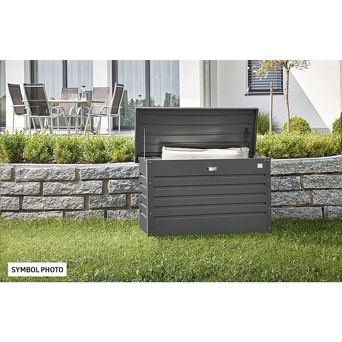 Biohort FreizeitBox Gartenbox 200 (L x B x H: 201 x 79 x 83 cm, Dunkelgrau Metallic, Stahl) | BAUHAUS