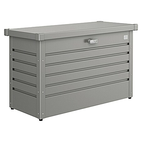 Biohort FreizeitBox Gartenbox 100 (L x B x H: 101 x 46 x 61 cm, Quarzgrau, Stahl)