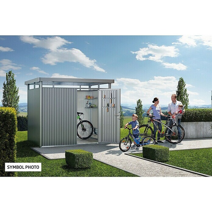 Biohort Gerätehaus (275 x 155 x 222 cm, Quarzgrau Metallic)