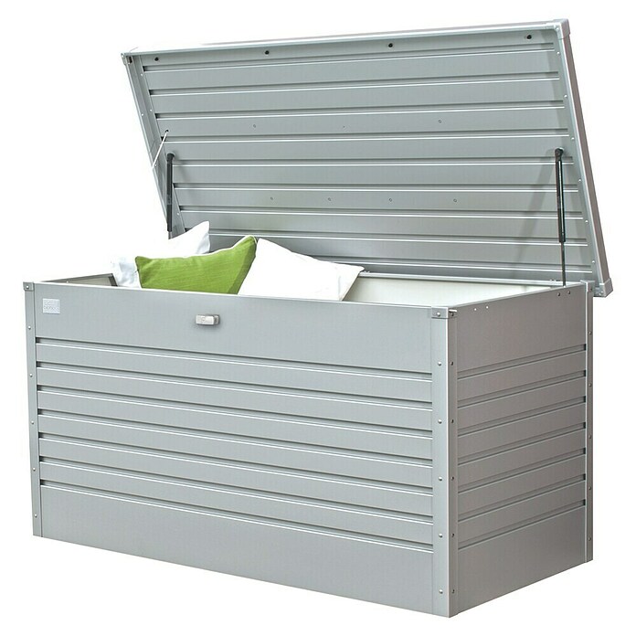 Biohort Garten-Aufbewahrungsbox FreizeitBox 160 (Silber Metallic, 160 x 79 x 83 cm, Stahlblech)
