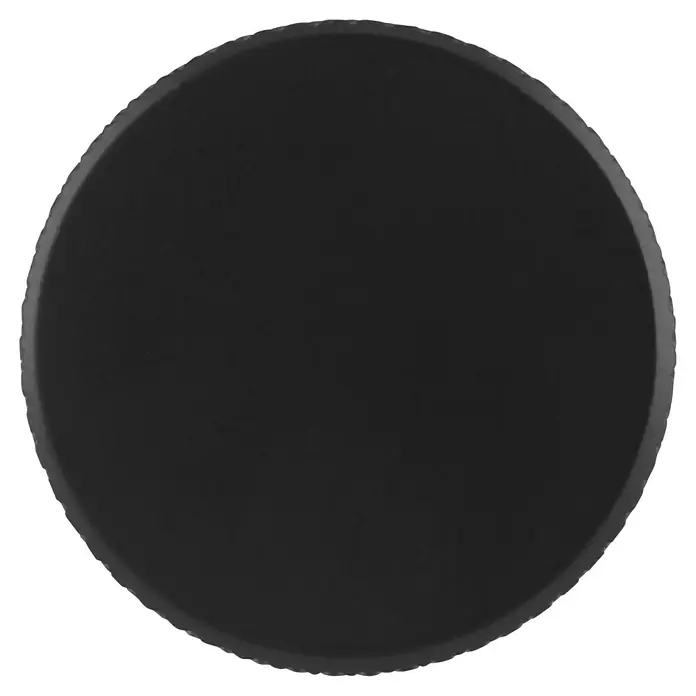 Siro Möbelknopf - Typ Möbelgriff: Knopf, Sonstige, Sonstige, Schwarz, Breite: 24 mm - Nahaufnahme eines schwarzen Hockey-Pucks, der für Sportarten wie Eishockey verwendet wird und eine glatte Oberfläche und eine runde Form hat.