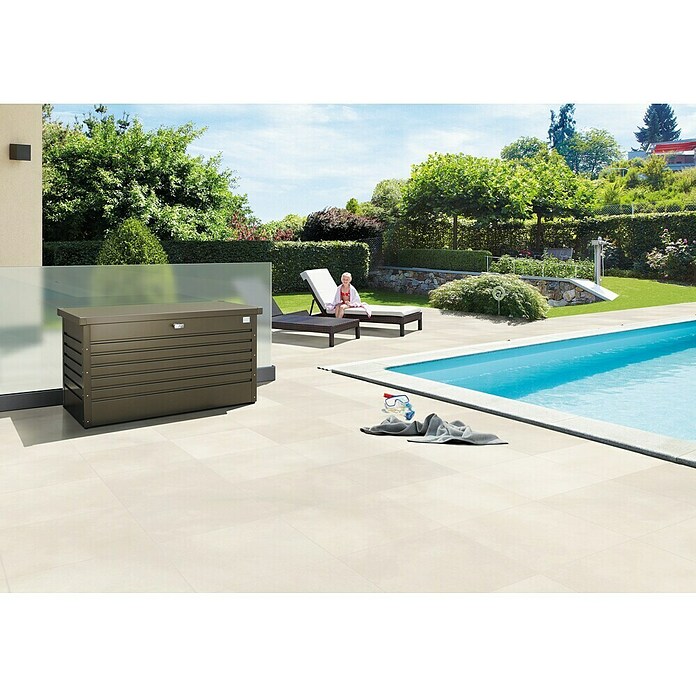 Biohort Garten-Aufbewahrungsbox FreizeitBox 130 (Bronze-Metallic, 134 x 62 x 71 cm, Stahlblech)