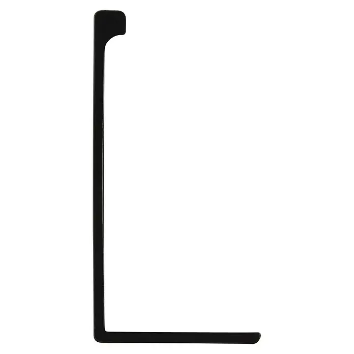Siro Möbelgriff - Typ Möbelgriff: Bügel, Aluminium, Sonstige, Schwarz, Länge: 145 mm - Profilansicht einer schwarzen Aluminium-C-Kanal-Schiene, ideal für Konstruktionen und Befestigungen.